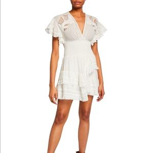 IRO White Mapple Smocked Ruffle Dress
